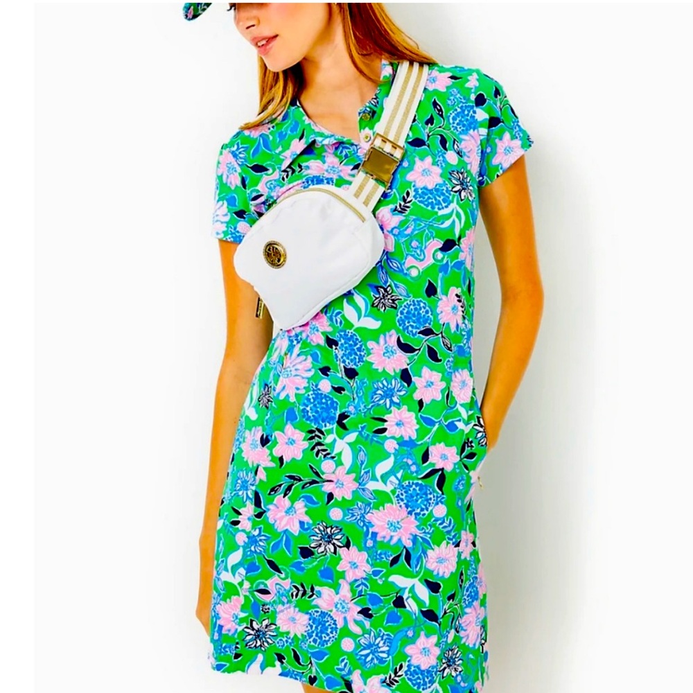 🦄 NEW Lilly Pulitzer Frida Scallop Dress Luxletic Spearmint Golf Till You Drop S